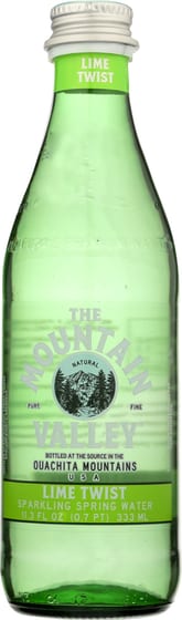 Mountain Valley Sparkling Water Lime Twist Bottle, 333 Ml