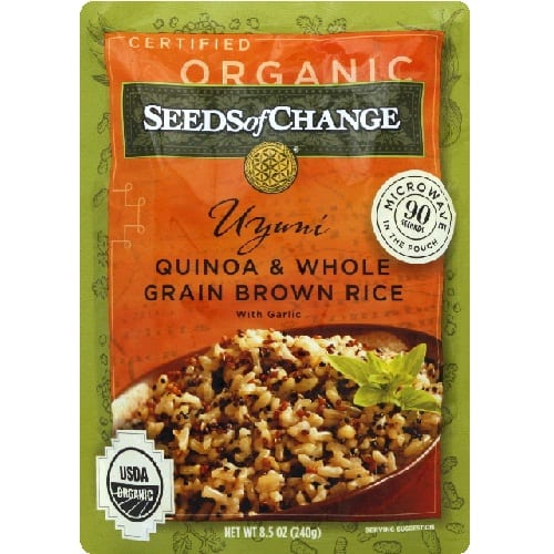 Seeds Of Change Organic Quinoa And Brown Rice With Garlic - Case Of 12 - 8.5 Oz.