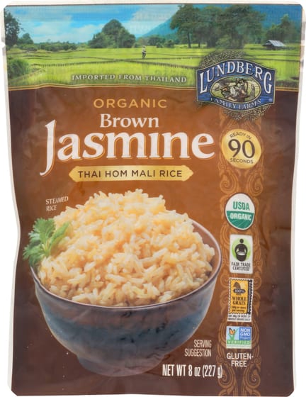 Lundberg Brown Jasmine Thai Hom Mali Rice, 8 Oz