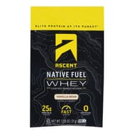 Ascent Native Fuel Whey Protein Powder Blend Vanilla Bean - Case Of 15 - 1.09 Oz