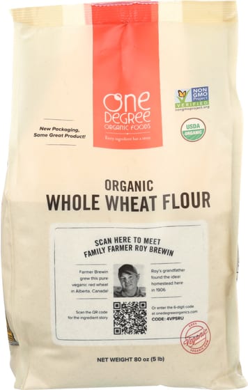One Degree: Flour Whole Wheat Organic, 80 Oz