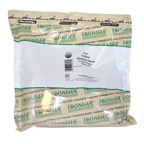 Frontier Herb Mustard Seed Organic Yellow Whole - Single Bulk Item - 1lb