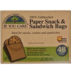 If You Care Bags - Snack And Sandwich - Paper - Unbleached - 48 Count - Case Of 12