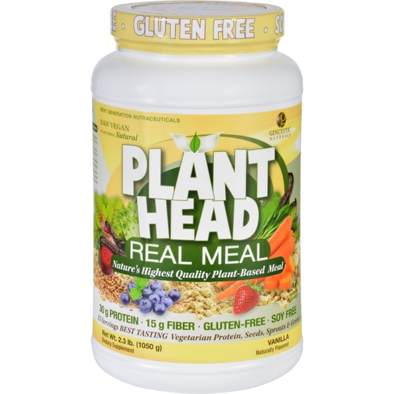 Genceutic Naturals Plant Head Real Meal Vanilla 2.3 Lb