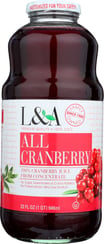 L & A Juice: All Cranberry Juice, 32 Oz