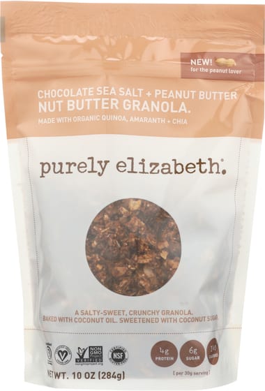 Purely Elizabeth Chocolate Sea Salt Peanut Butter Granola, 10 Oz