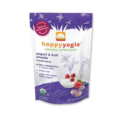 Happy Baby Happy Yogis Organic Superfoods Yogurt And Fruit Snacks Mixed Berry - 1 Oz - Case Of 8