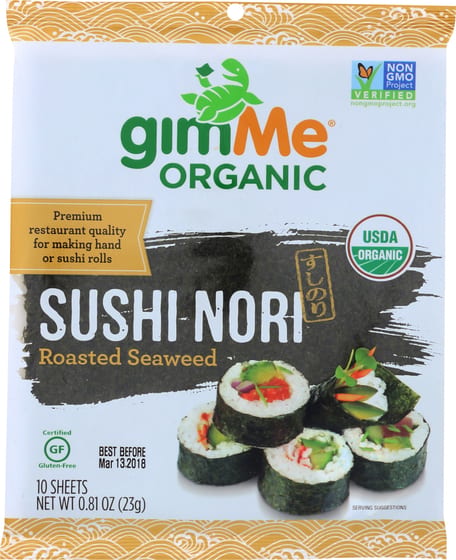 Gimme Organic Roasted Seaweed Sushi Nori, 0.81 Oz