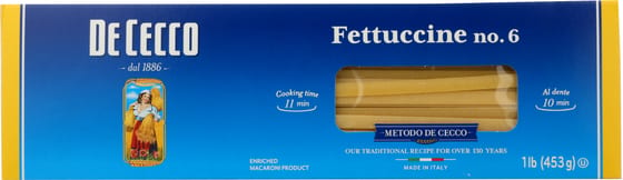 De Cecco: #6 Fettuccine Pasta, 16 Oz