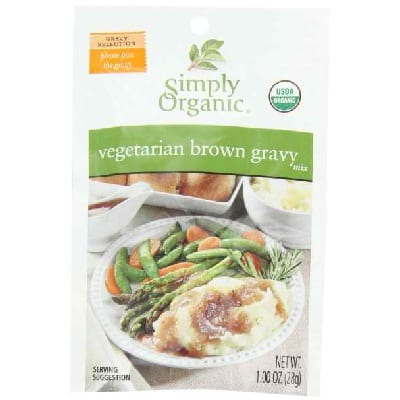 Simply Organic Vegetarian Brown Gravy Seasoning Mix - Case Of 12 - 1 Oz.