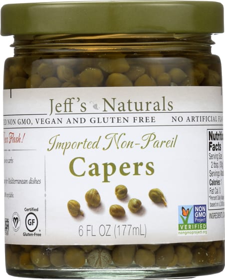 Jeff's Naturals Imported Non Pareil Capers, 6 Oz