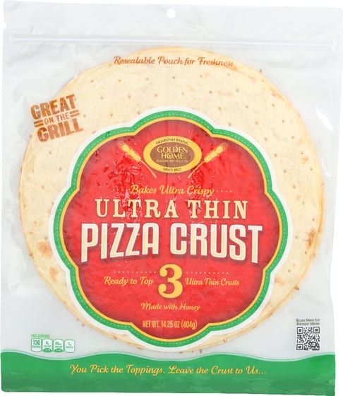 Golden Home: Ultra Crispy And Ultra Thin Pizza Crust 12-inch, 14.25 Oz
