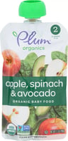 Plum Organics: Baby Food Apple Spinach Avocado S2, 3.5 Oz