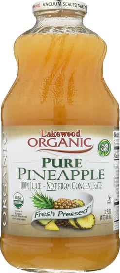 Lakewood Organic: 100% Pure Pineapple Juice, 32 Oz