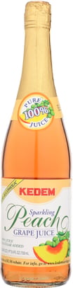 Kedem: Juice Sparkling Peach, 25.4 Oz