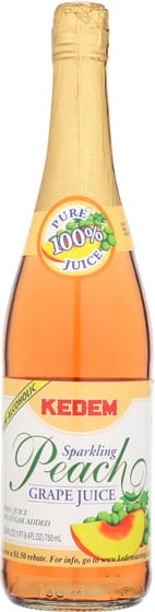 Kedem: Juice Sparkling Peach, 25.4 Oz