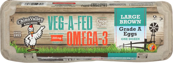 Chino Valley Veg-a-fed Omega-3 Large Brown Eggs, 1 Dz