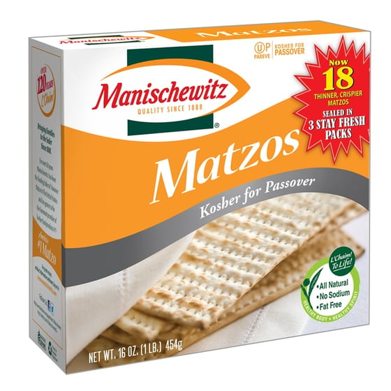 Manischewitz - Matzos Crackers - Unsalted - Case Of 12 - 10 Oz.