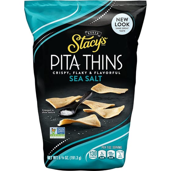 Stacys Pita Chip: Pita Thins Sea Salt, 6.75 Oz