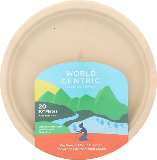 World Centric: Plate Compost 10in, 20 Pc