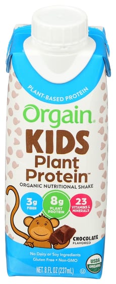 Orgain: Kids Plant Protein Shake Chocolate, 8 Fo