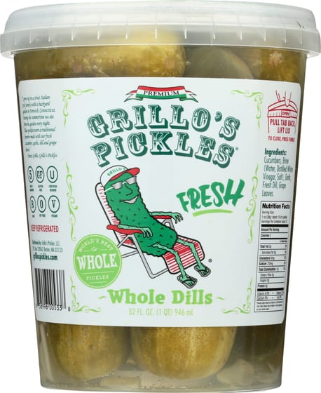 Grillo's Pickles Whole Dills, 32 Oz