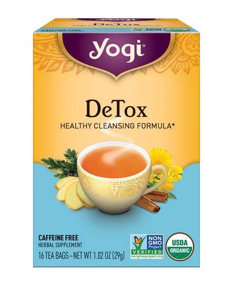 Yogi Detox Herbal Tea Caffeine Free - 16 Tea Bags - Case Of 6