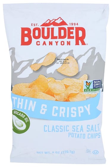 Boulder Canyon: Classic Sea Salt Potato Chips, 6 Oz