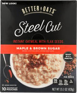 Better Oats Oatmeal Steel Cut Maple & Brown Sugar, 15.1 Oz