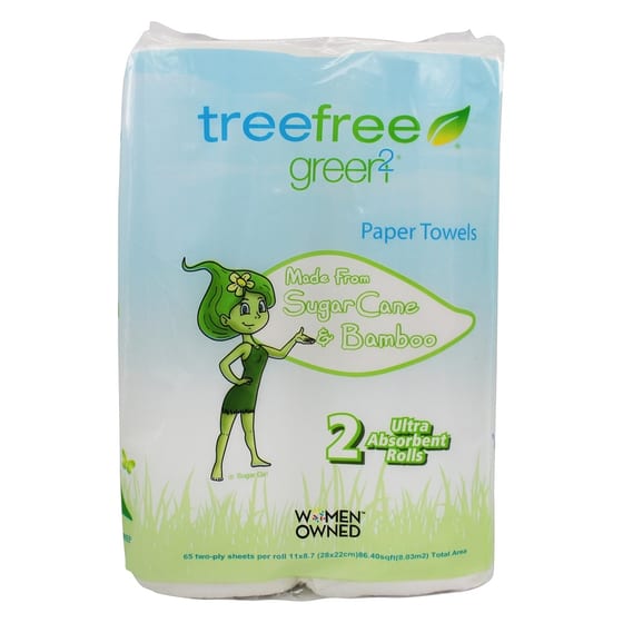 Green2: Tree Free Paper Towels 65 2ply Sheets, 2 Pc