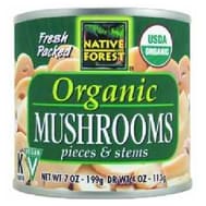 Native Forest Organic Mushrooms - Pieces And Stems - Case Of 12 - 4 Oz.