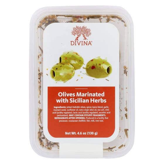 Divina Olives Marinated With Sicilian Herbs, 4.60 Oz