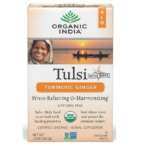 Organic India Tea - Organic - Tulsi - Turmeric Ginger - 18 Bags - Case Of 6