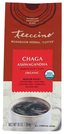 Teeccino: Coffee Chaga Ashwagandha Mushroom, 10 Oz