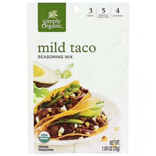 Simply Organic Mild Taco Seasoning Mix - Case Of 12 - 1 Oz.