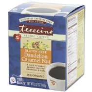 Teeccino Organic Herbal Coffee - Dandelion Caramel Nut - 10 Bags - Case Of 6