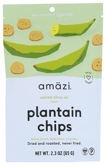 Amazi Salted Olive Oil Plantain Chips, 2.30 Oz