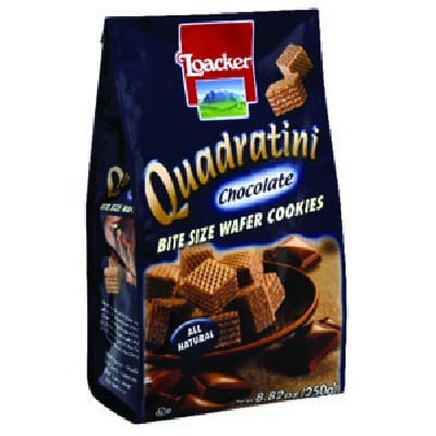 Loacker Quadratini Bite Size Chocolate Wafer Cookies  - Case Of 6 - 8.82 Oz