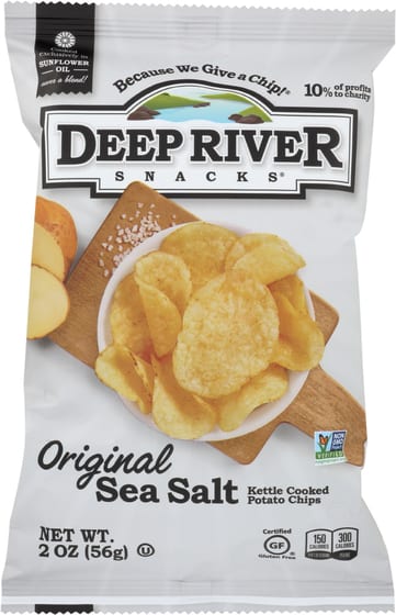 Deep River Original Sea Salt Kettle Cooked Potato Chips, 2 Oz