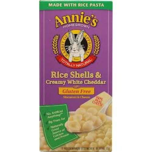 Annies Homegrown Macaroni And Cheese - Rice Shells And Creamy White Cheddar - Gluten Free - 6 Oz - Case Of 12