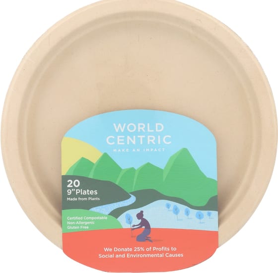 World Centric: Plate Fiber 9in, 20 Pc