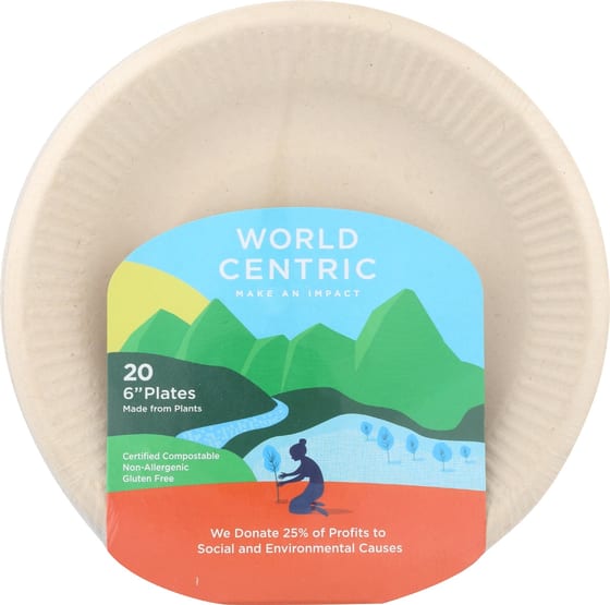 World Centric: Plate Fiber Ripple Edge 6, 20 Pc