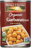 Westbrae Natural Vegetarian Organic Garbanzo Beans, 15 Oz