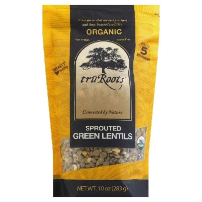 Truroots Organic Green Lentils - Sprouted - Case Of 6 - 10 Oz.