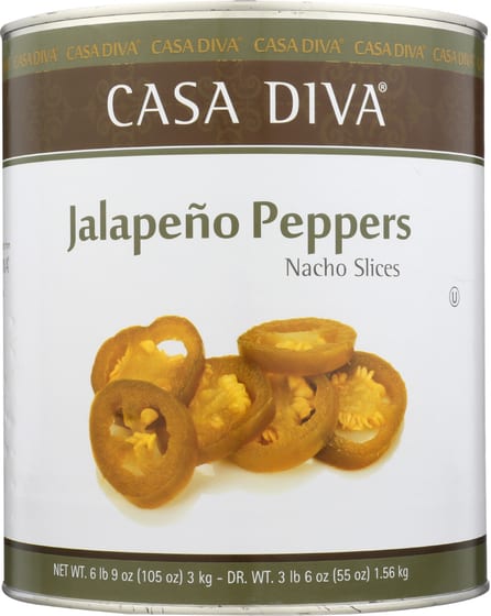 Casa Diva Jalapeno Pepper Sliced, 105 Oz