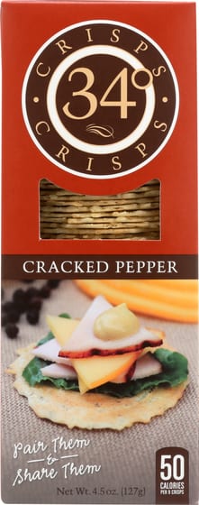 34 Degrees Cracked Pepper Crispbread, 4.5 Oz