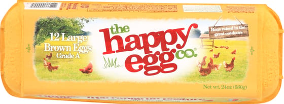Happy Egg Large Brown Eggs Free Range, 1 Dz