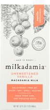 Milkadamia: Unsweetened Vanilla Macadamia Milk, 32 Fo