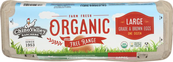 Chino Valley Organic Free Range Large Brown Eggs, 1 Dz