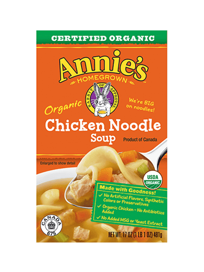 Annies Homegrown: Soup Chicken Noodle Organic, 14 Oz